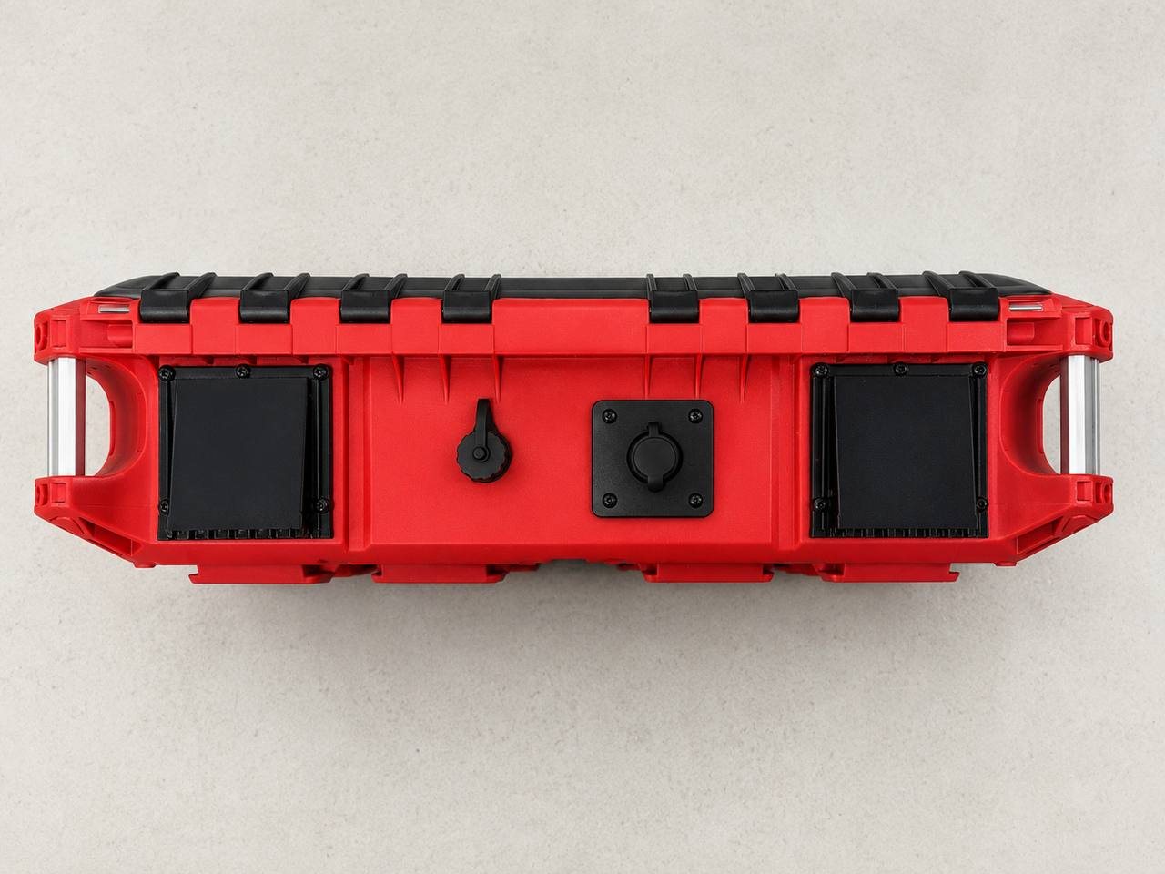 WebStar Box closed, side view with shore power jack and Ethernet port